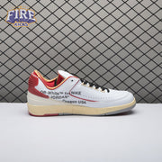 OFF-WHITE x Jordan 2 Retro Low SP White Red Unisex