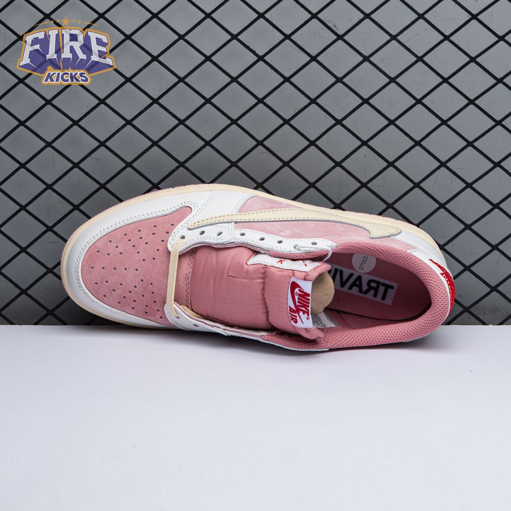 Travis Scott x Air Jordan 1 Low OG Pink Beige Red DM7866-600 Unisex