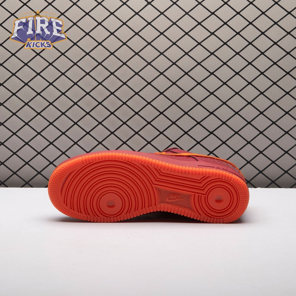 Nike Air Force 1 Low Patent Leather Dark Team Red Safety Orange IO4489-601 Unisex