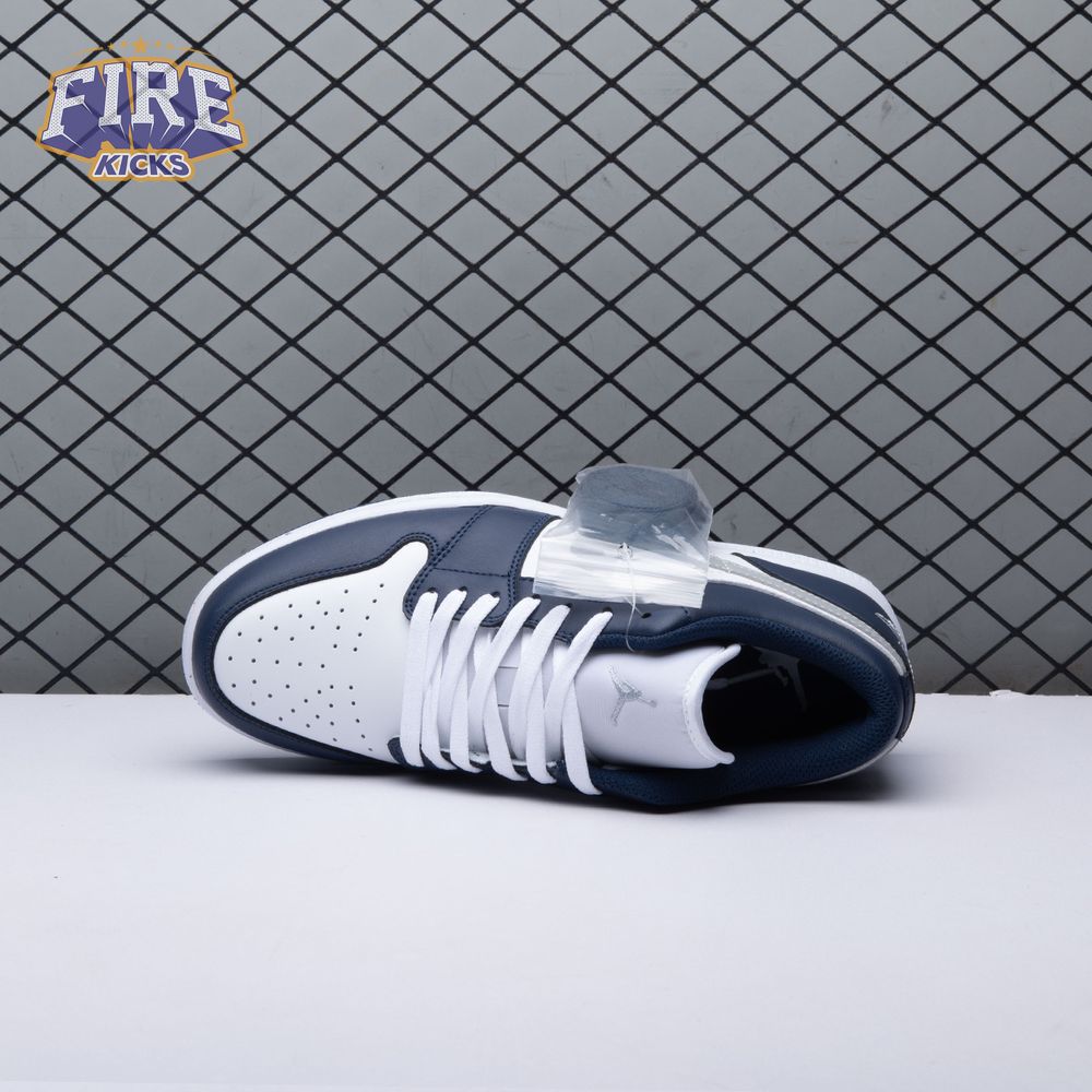 Jordan 1 Low Wolf Grey Midnight Navy 553558-141 Unisex