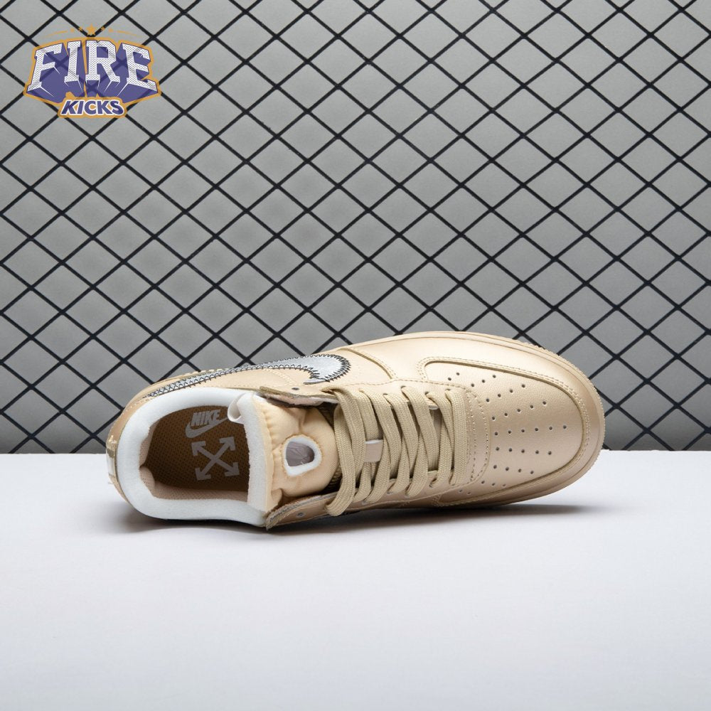 Off-White x Nike Air Force 1 07 Low Metal Gold OW Silver DX1419-900 Unisex