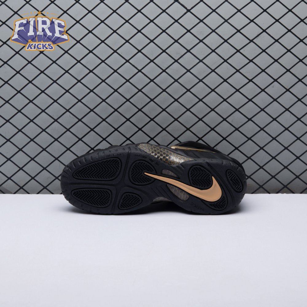 Nike Air Foamposite Pro Black Metallic Gold 624041-009 Unisex