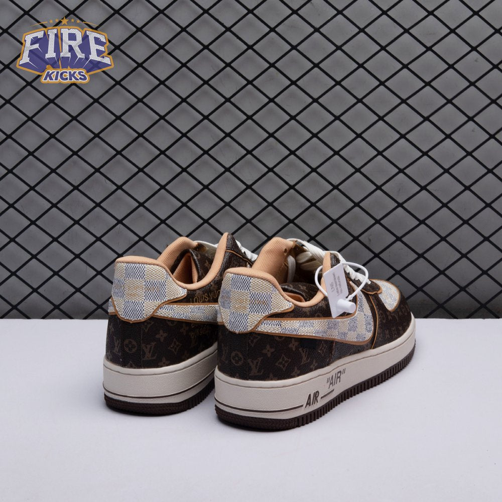 Nike Air Force 1 Low Monogram Brown Damier Azur Unisex (Special Box)