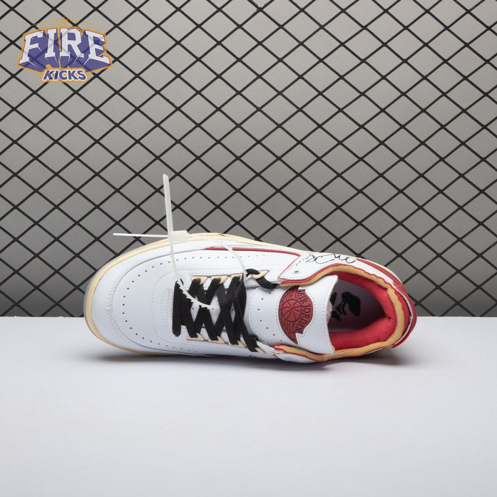 OFF-WHITE x Jordan 2 Retro Low SP White Red Unisex