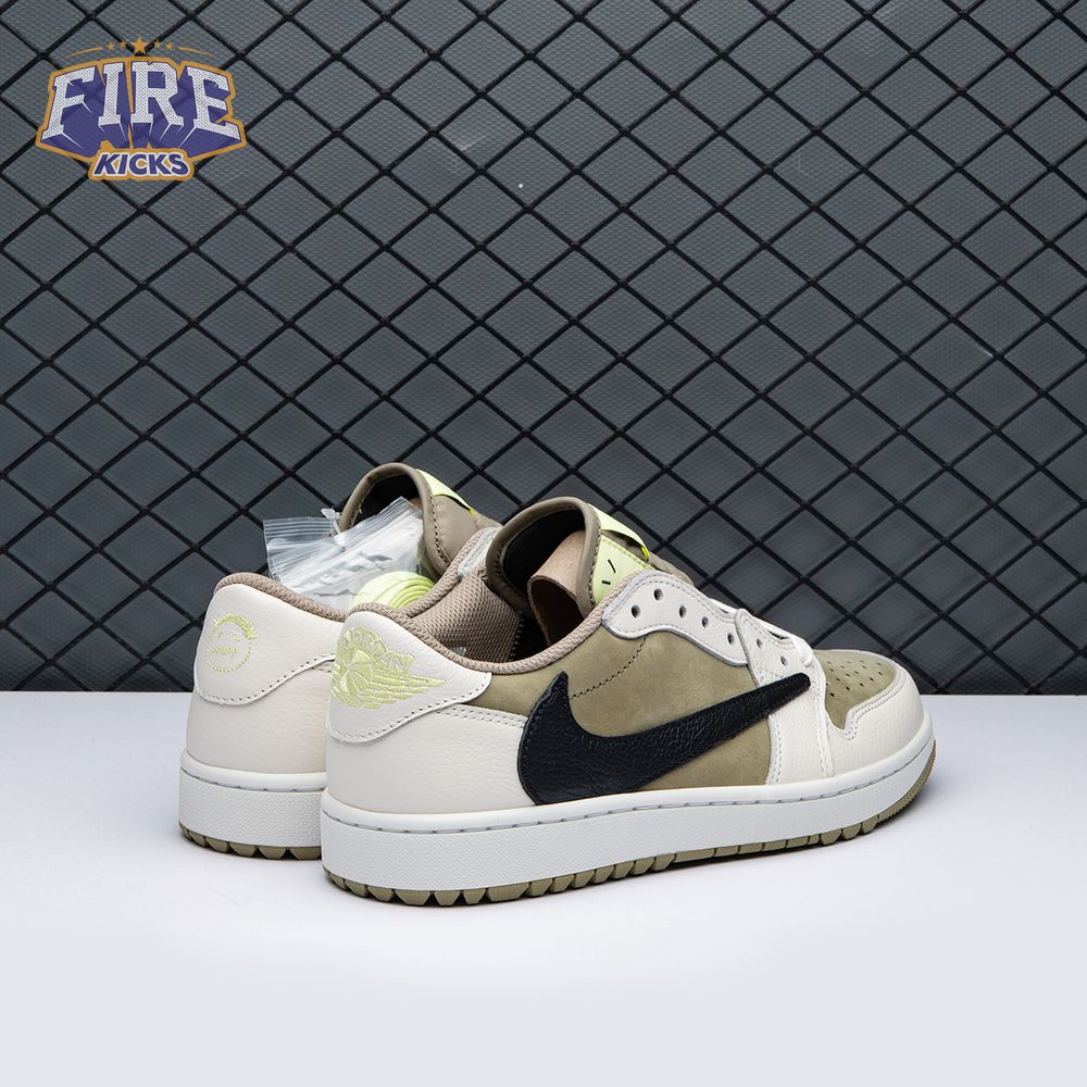 Jordan 1 Retro Low Golf Travis Scott Neutral Olive FZ3124-200 Unisex