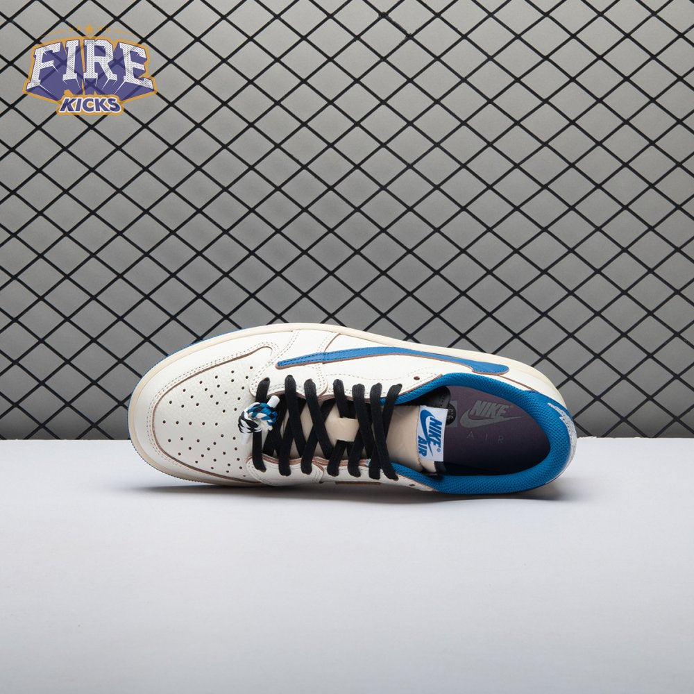 Jordan 1 Retro Low OG SP Fragment x Travis Scott Sail Military Blue DM7866-104 Unisex