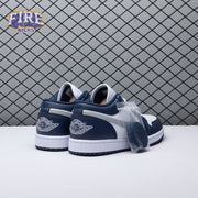 Jordan 1 Low Wolf Grey Midnight Navy 553558-141 Unisex