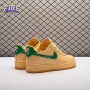Nike Air Force 1 Low Patent Leather Topaz Gold Pine Green IO4489-700 Unisex