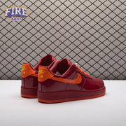 Nike Air Force 1 Low Patent Leather Dark Team Red Safety Orange IO4489-601 Unisex