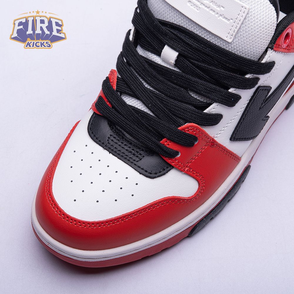 OFF-WHITE Out Of Office OOO Low Tops Black White Red Unisex