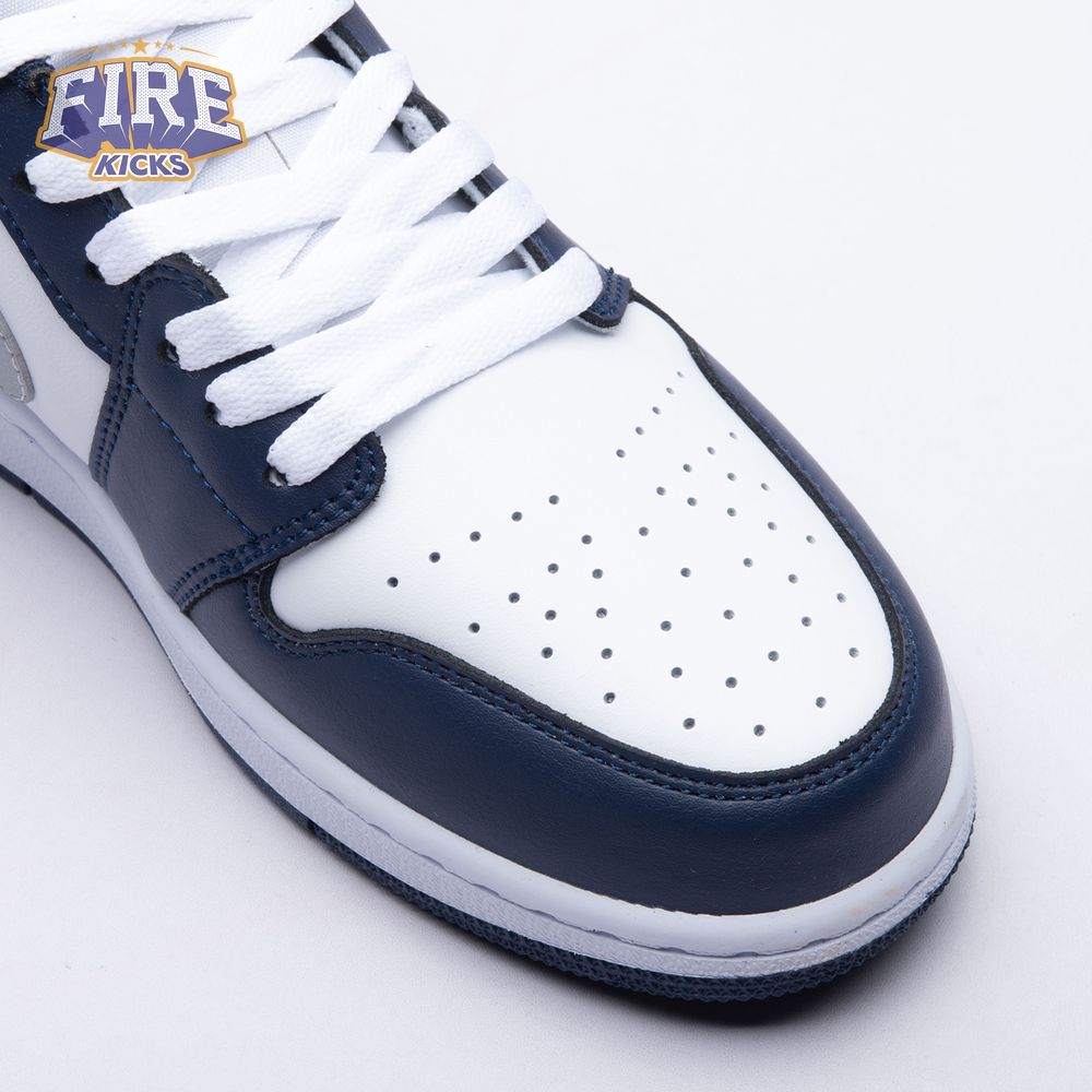 Jordan 1 Low Wolf Grey Midnight Navy 553558-141 Unisex
