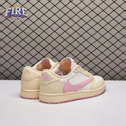 Jordan 1 Retro Low OG SP Travis Scott Shy Pink IQ7604-100 Unisex