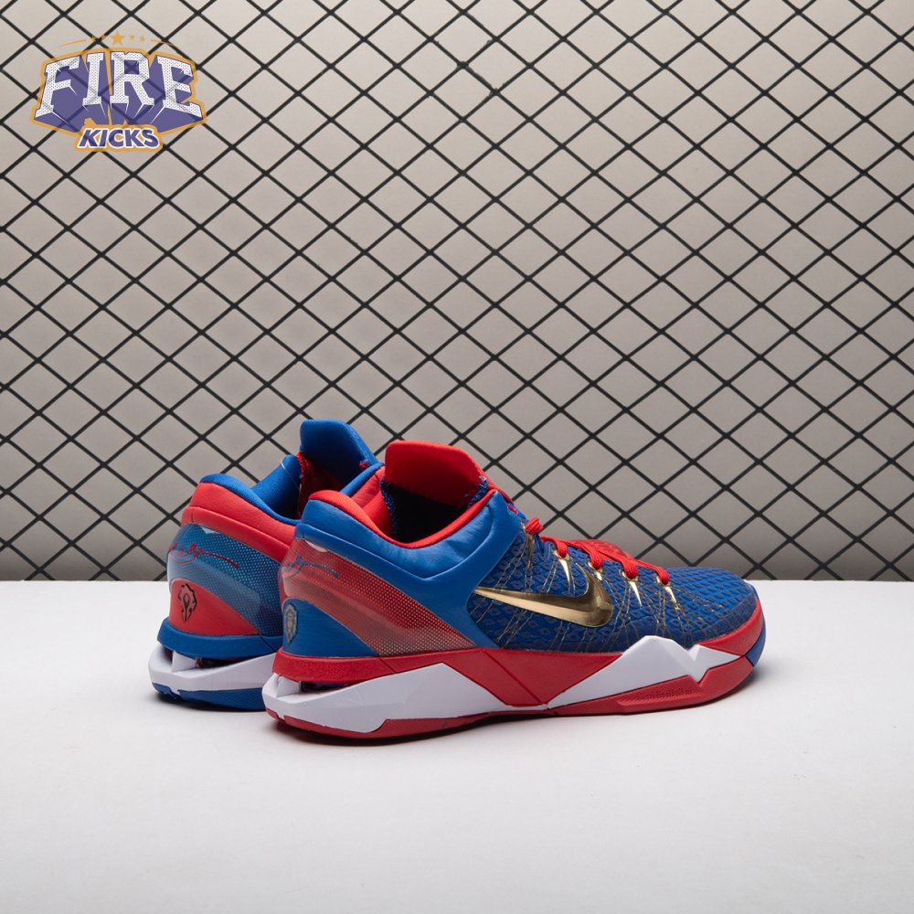 Nike Zoom Kobe 7 RLX Red Blue Metallic Gold 488371-406 Men's