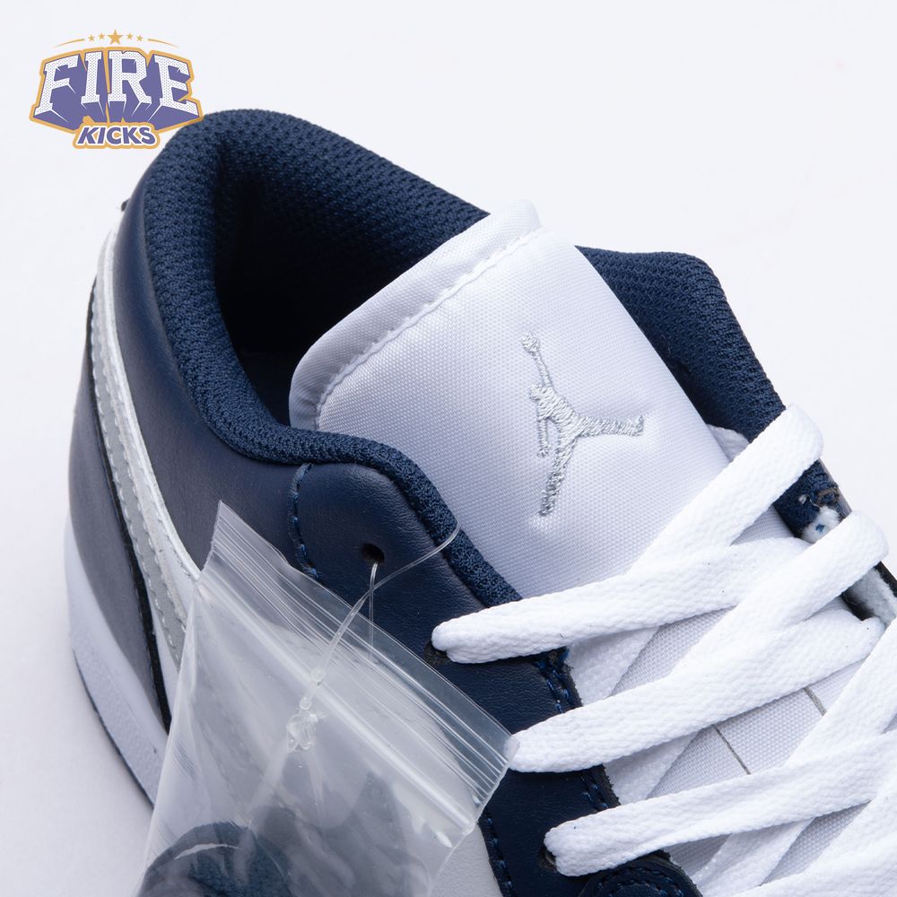 Jordan 1 Low Wolf Grey Midnight Navy 553558-141 Unisex