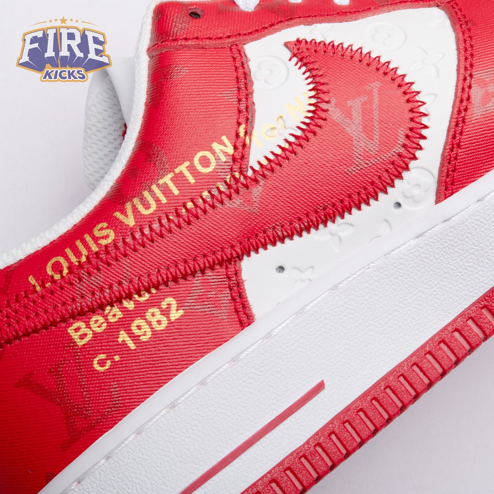 Nike Air Force 1 Low By Virgil Abloh White Red Men's