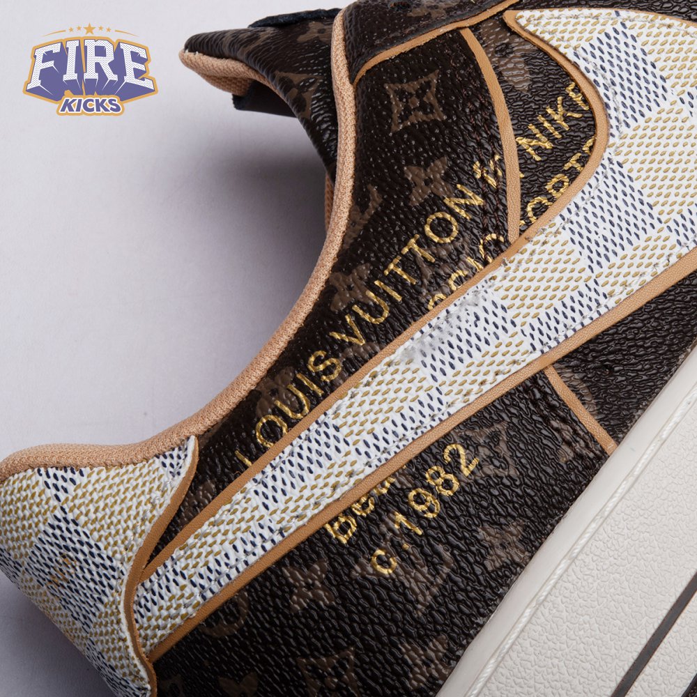 Nike Air Force 1 Low Monogram Brown Damier Azur Unisex (Special Box)