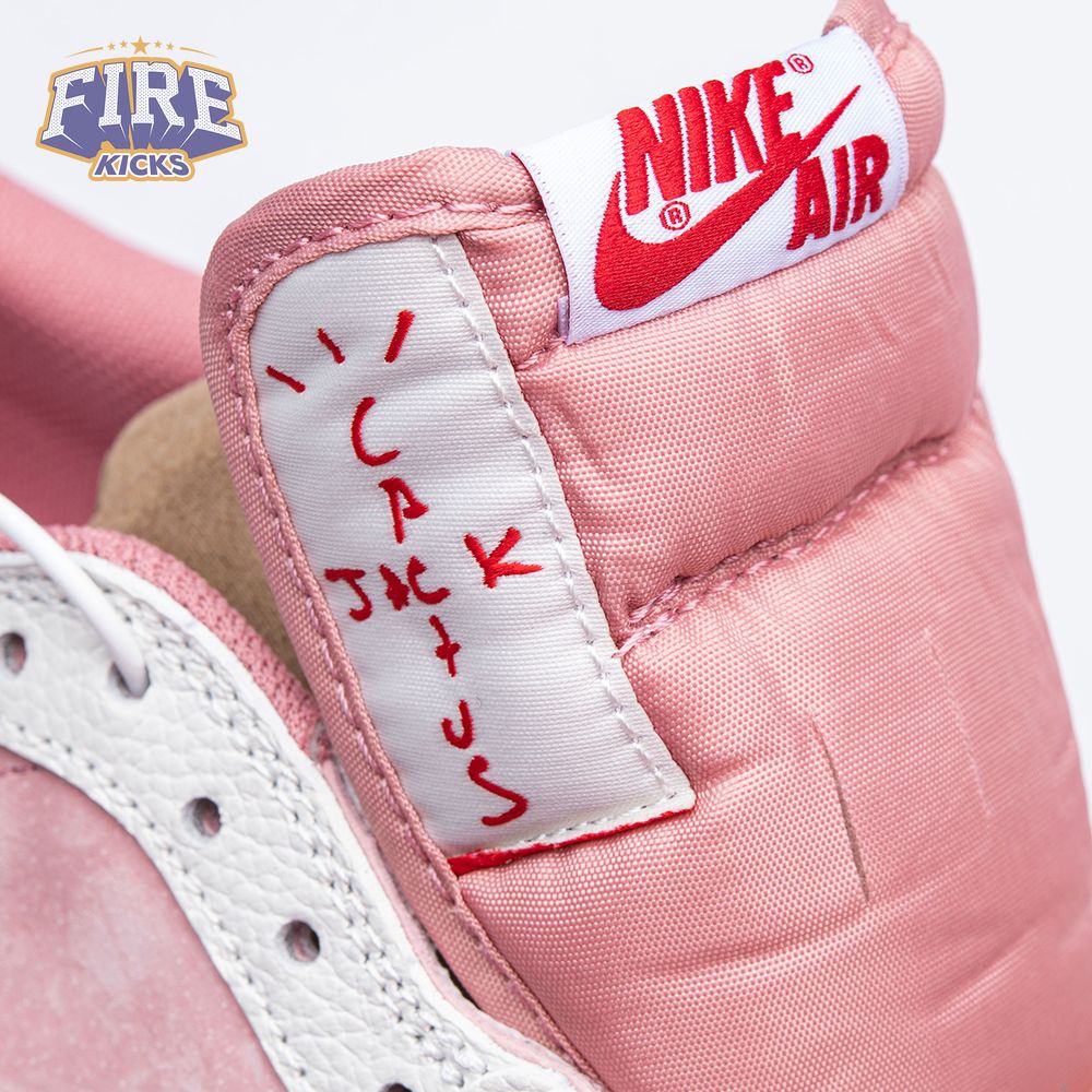 Travis Scott x Air Jordan 1 Low OG Pink Beige Red DM7866-600 Unisex
