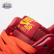Nike Air Force 1 Low Patent Leather Dark Team Red Safety Orange IO4489-601 Unisex