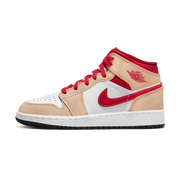 Air Jordan 1 Mid 'Light Curry Cardinal Red'
